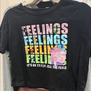 Disney Black Tee with Colorful 'Feelings' Design